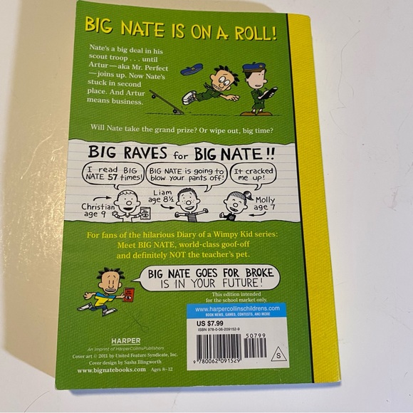 5 Big Nate books,Goes for Broke,Strikes Out,On a Roll, Flips Out.GUC see notes - Picture 6 of 13